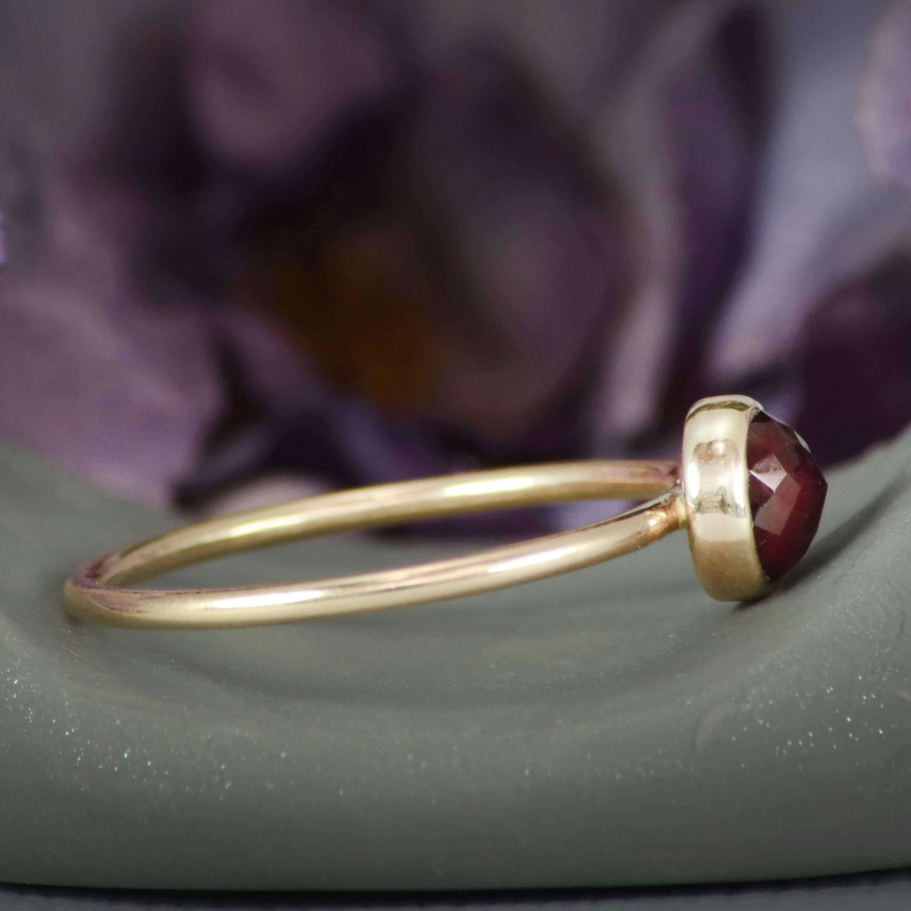 14 K Gold Gemstone Stacking Ring | Moonkist Designs