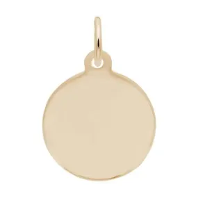 14k Gold Petite Disc Plain Charm