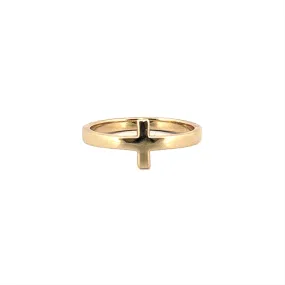 14K Yellow Gold 2MM Cross Band