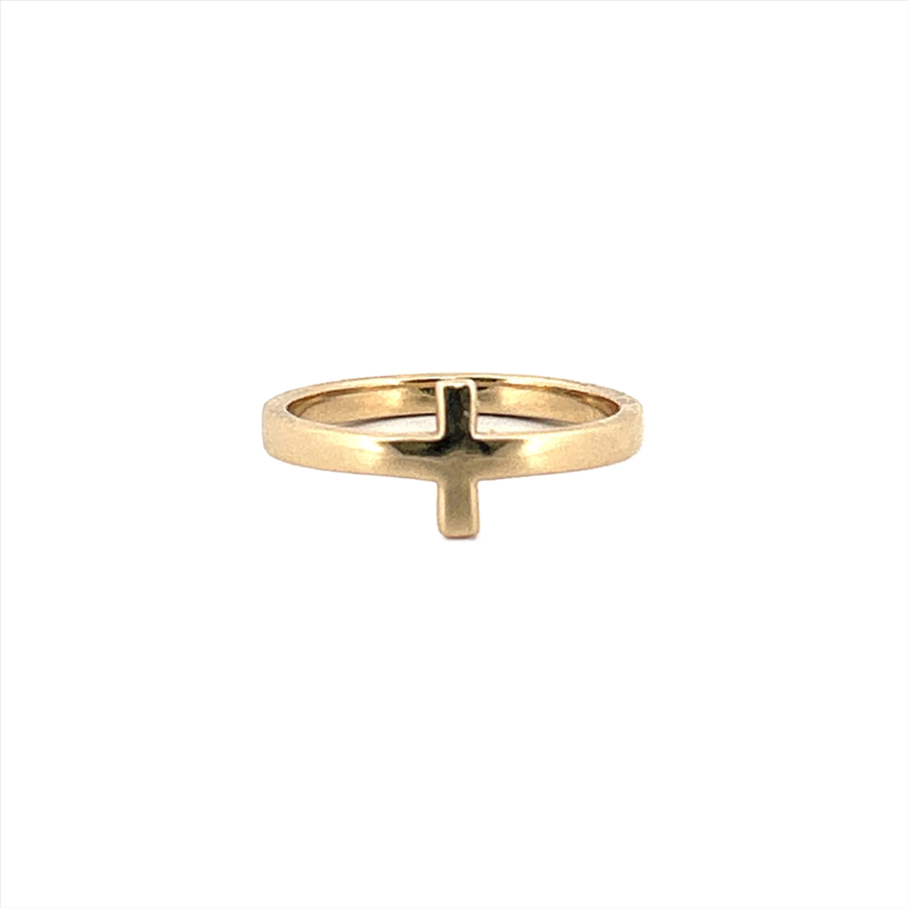 14K Yellow Gold 2MM Cross Band