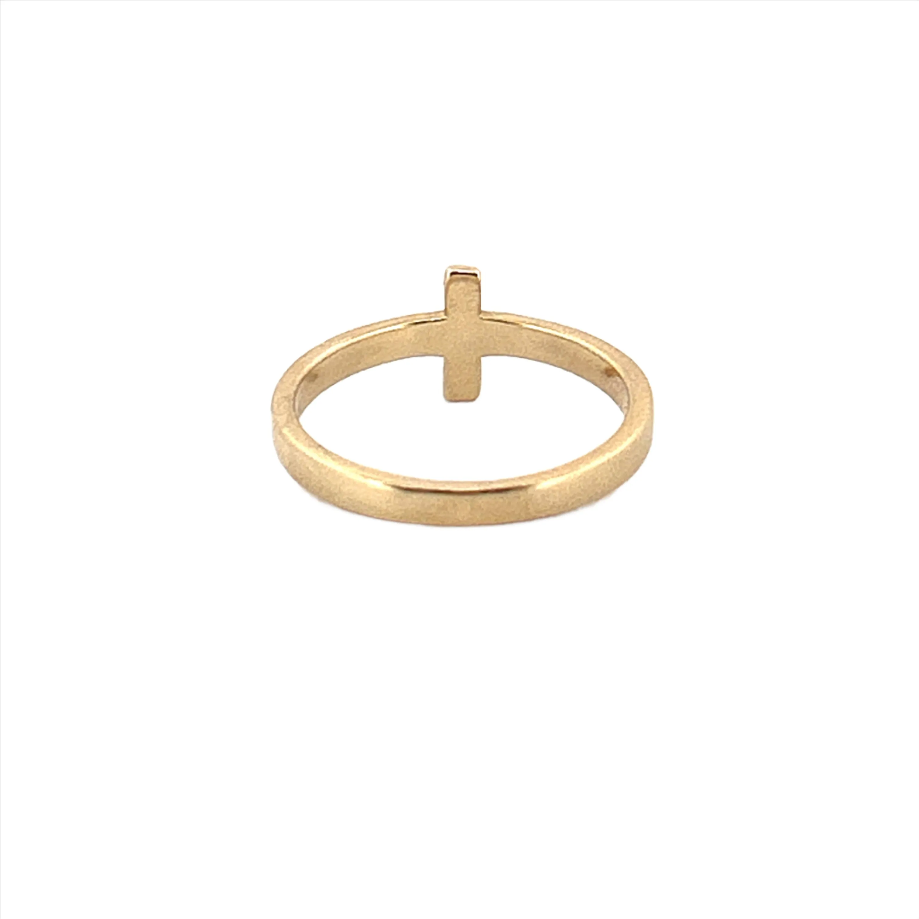 14K Yellow Gold 2MM Cross Band