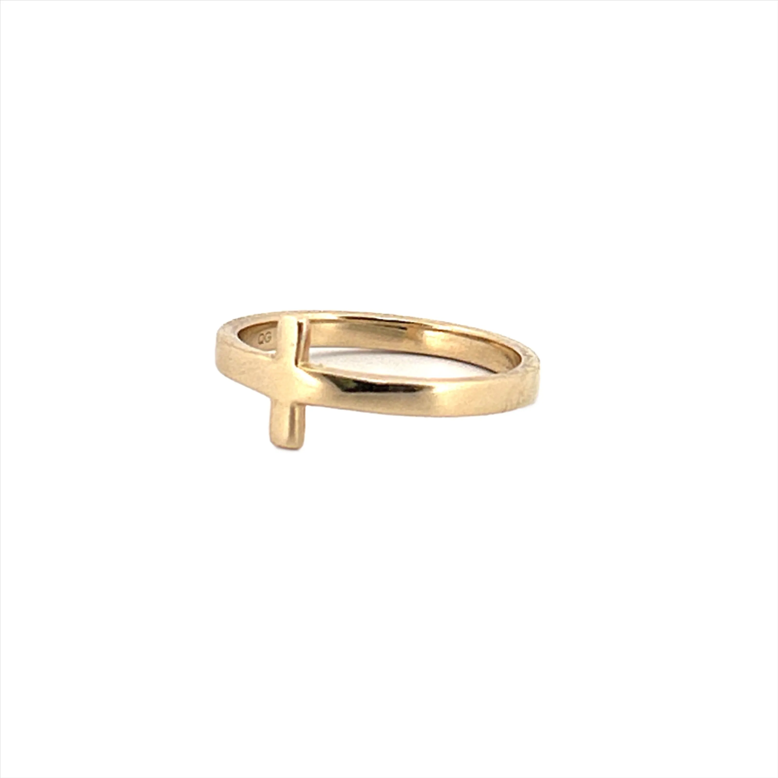 14K Yellow Gold 2MM Cross Band