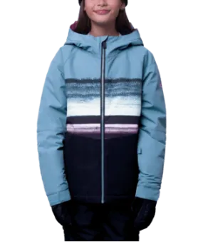 686 Girl's Athena Insulated Snowboard Jacket Steel Blue Colorblock 2024