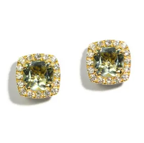 A & Furst - Dynamite - Stud Earrings with Prasiolite and Diamonds, 18k Yellow Gold