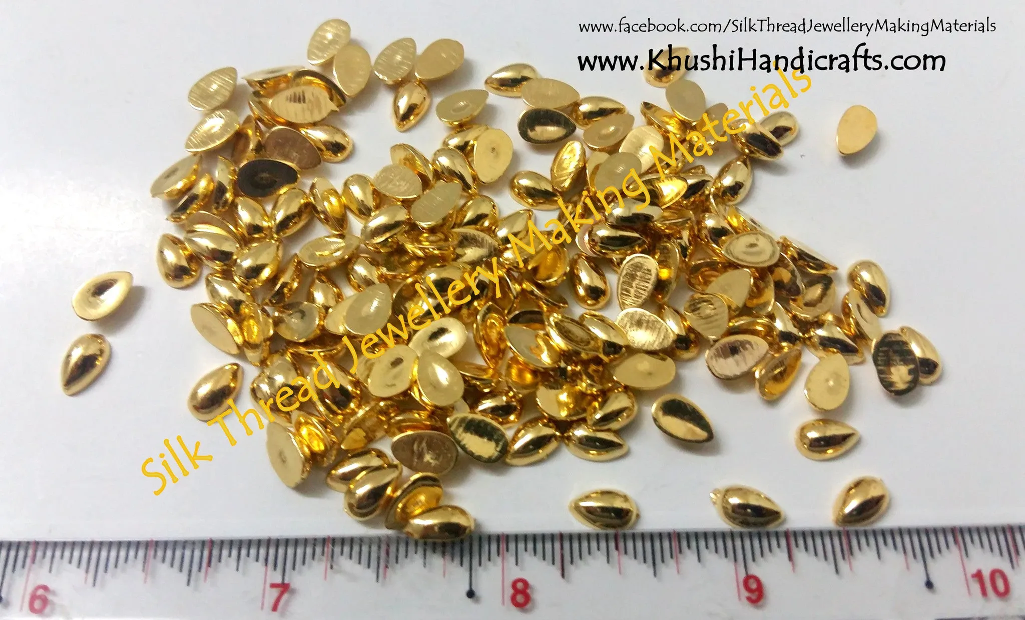 Acrylic Gold beads /gold half cut beads. Pack of 10 grams