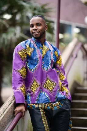 African Shirt in Electric Purple