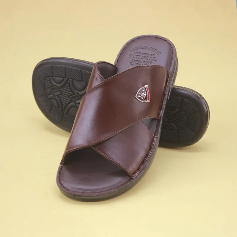 Brown medicated slippers