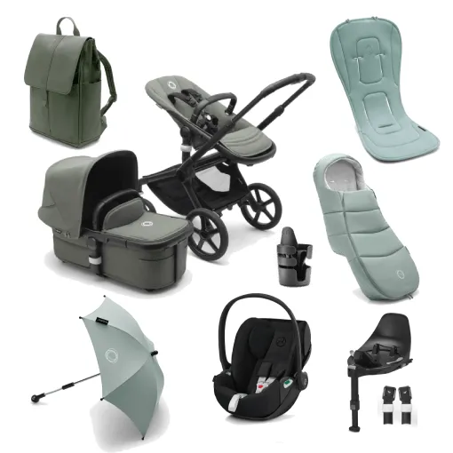 Bugaboo Fox 5, Cloud T Ultimate Travel System - Black/Forest Green/Forest Green