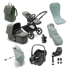 Bugaboo Fox 5, Pebble 360 Ultimate Travel System - Black/Forest Green/Forest Green