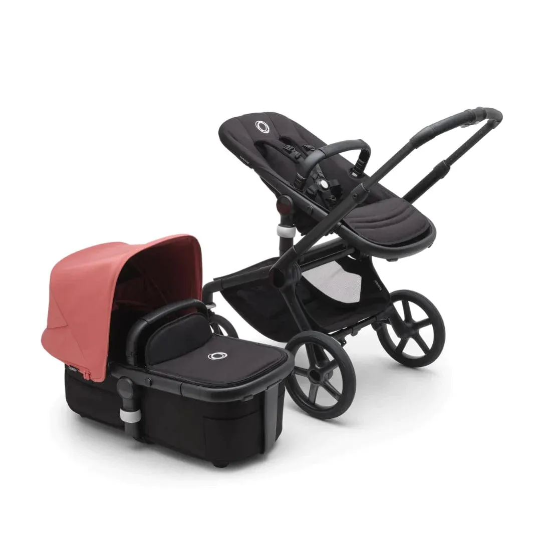 Bugaboo Fox 5, Pebble 360 Ultimate Travel System - Black/Midnight Black/Sunrise Red