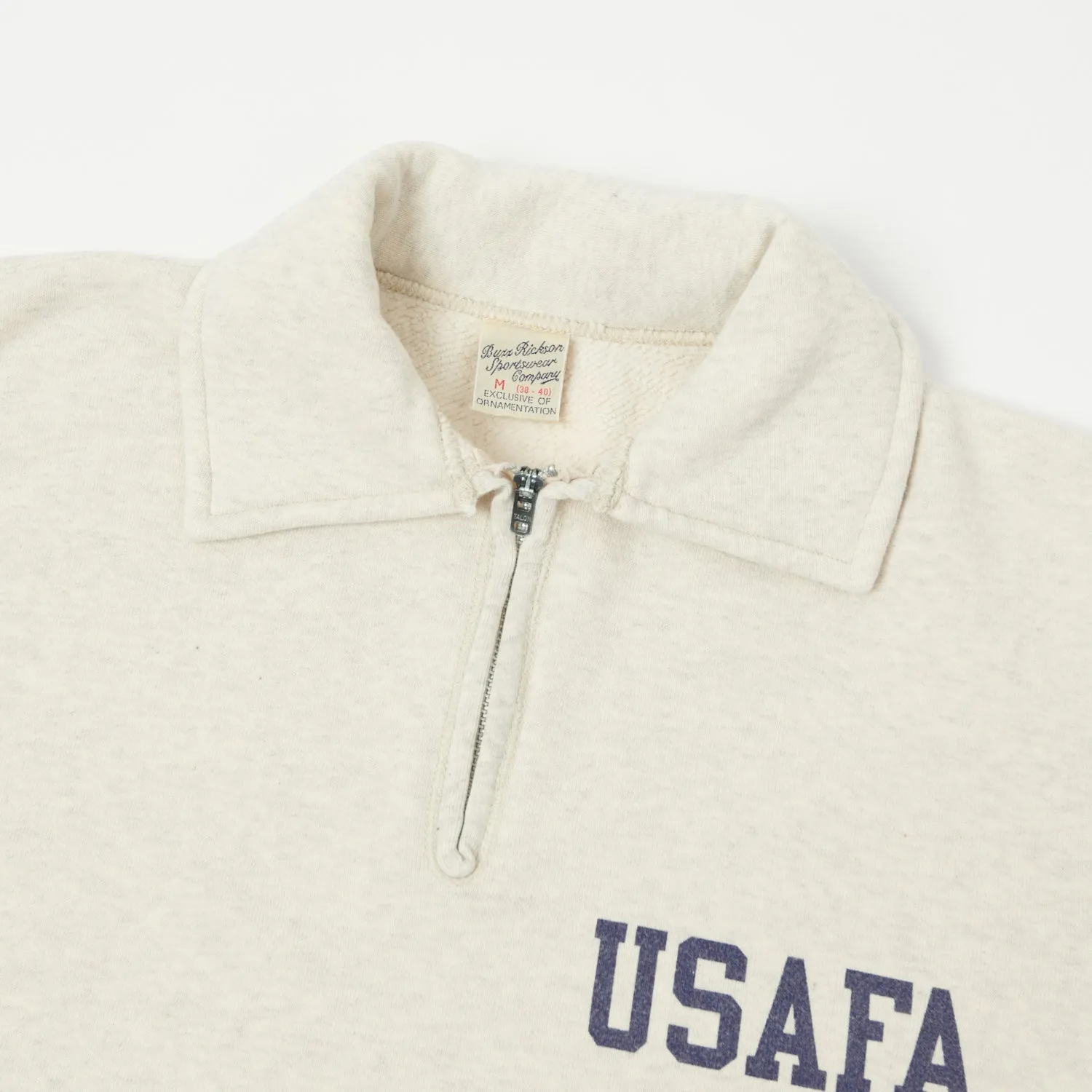 Buzz Rickson's U.S. Air Force Academy Half Zip Sweatshirt - Oatmeal