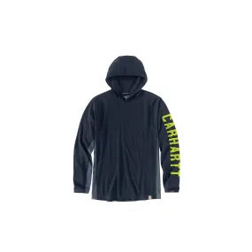 Carhartt Force Rugged Flex Long-Sleeve Graphic Hooded T-Shirt Navy