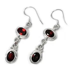 Charvi Garnet Silver Earrings