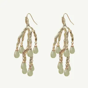 Delia Green Aventurine Statement Earrings Large