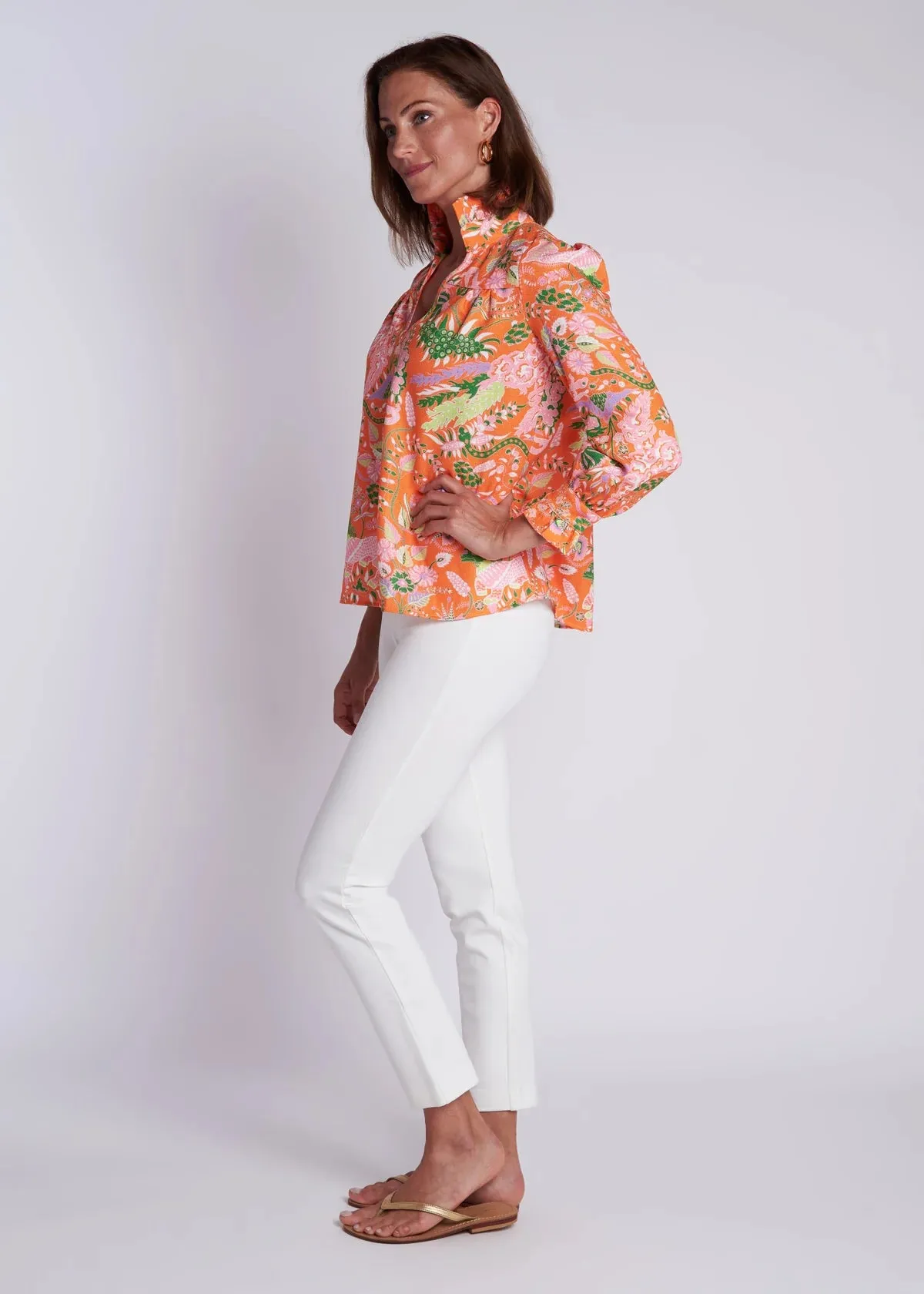 Eden Orange Long Sleeve Aspen Blouse