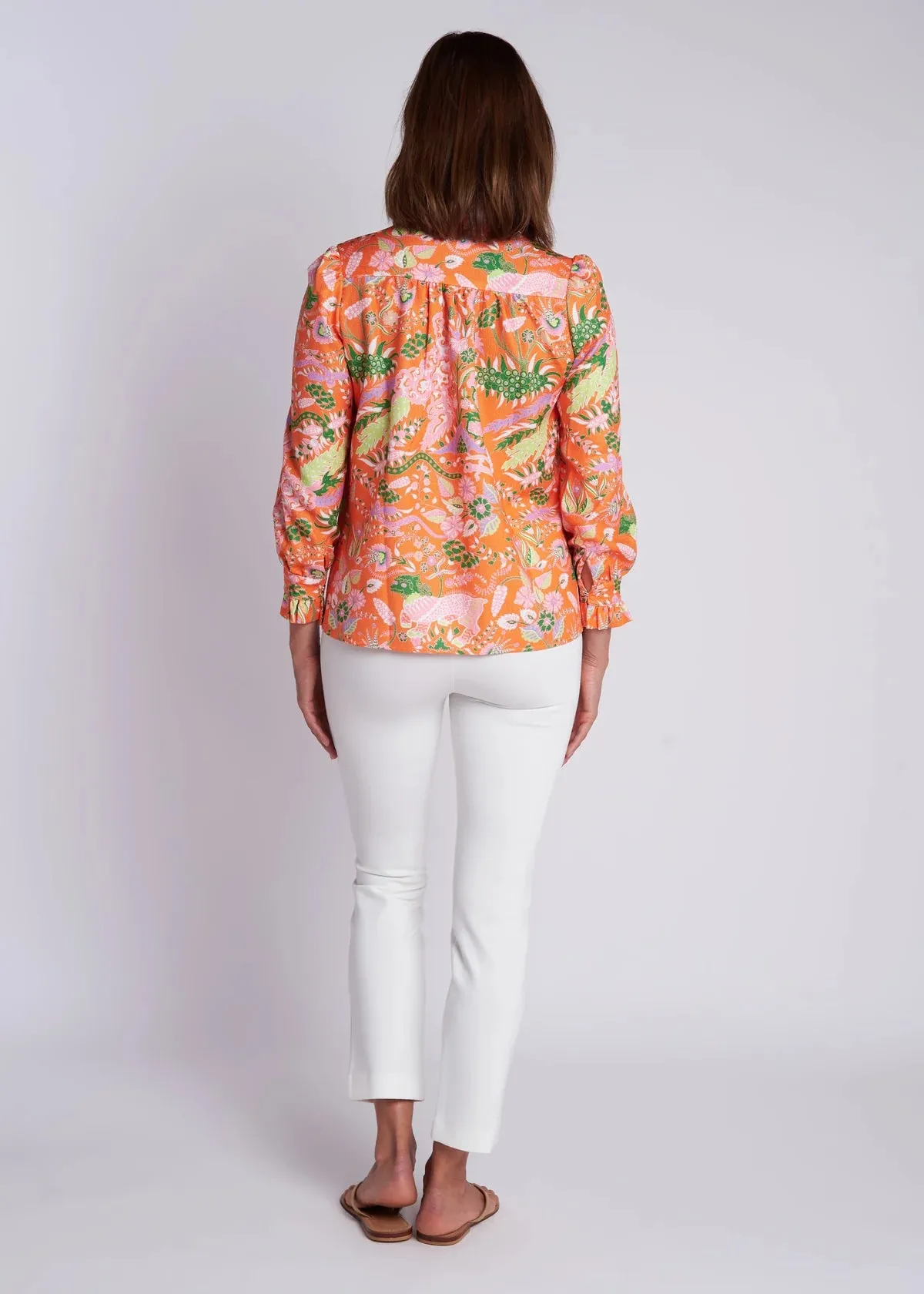 Eden Orange Long Sleeve Aspen Blouse