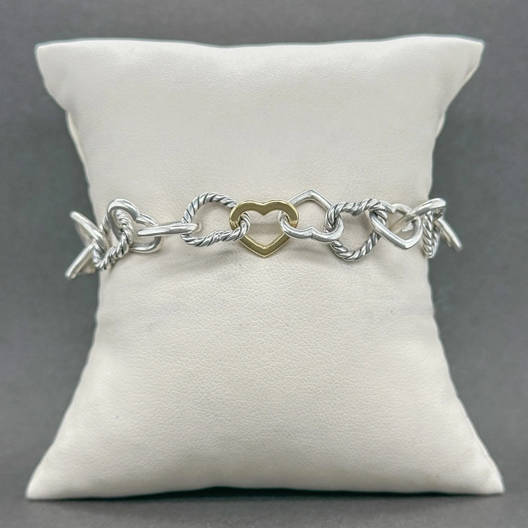 Estate David Yurman SS 18 Heart Link Bracelet