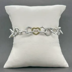 Estate David Yurman SS 18 Heart Link Bracelet