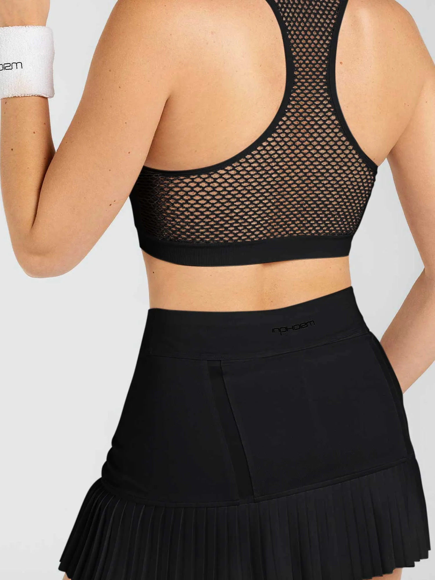 Eyelet Mesh Seamless Bra - Black