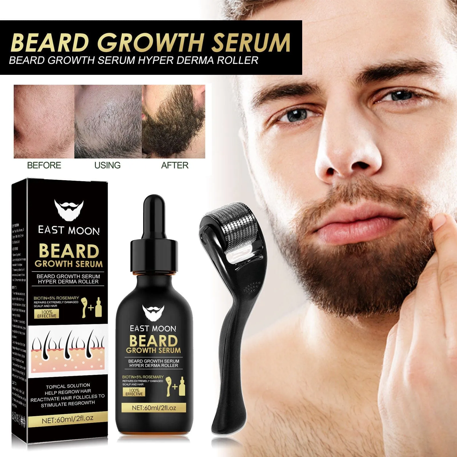 Facial Care For Men With Thick Beard Serum Set