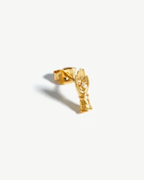 Harris Reed Take the Hand Single Stud Earring | 18ct Gold Plated Vermeil/Cubic Zirconia