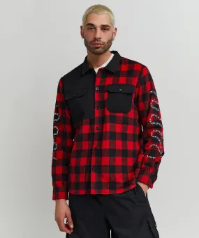 Heaven Work Flannel Long Sleeve Shirt - Red