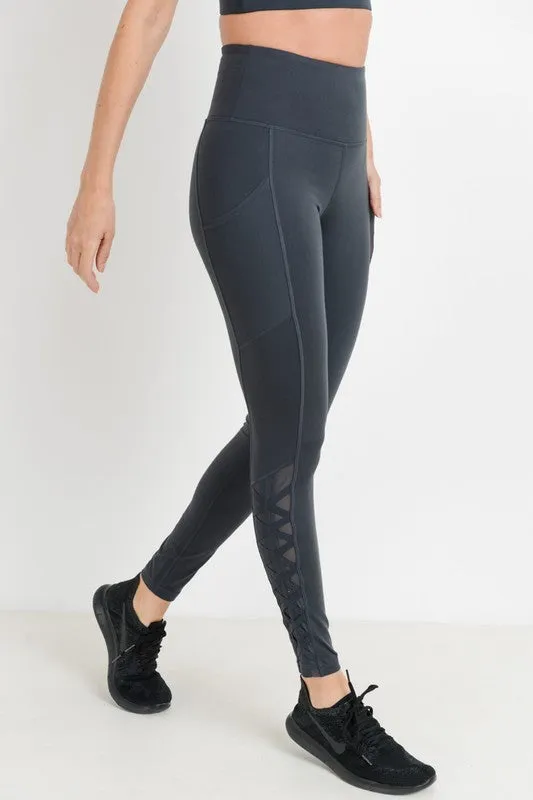 Hybrid Mesh Lattice Straps Full Pocket Leggings