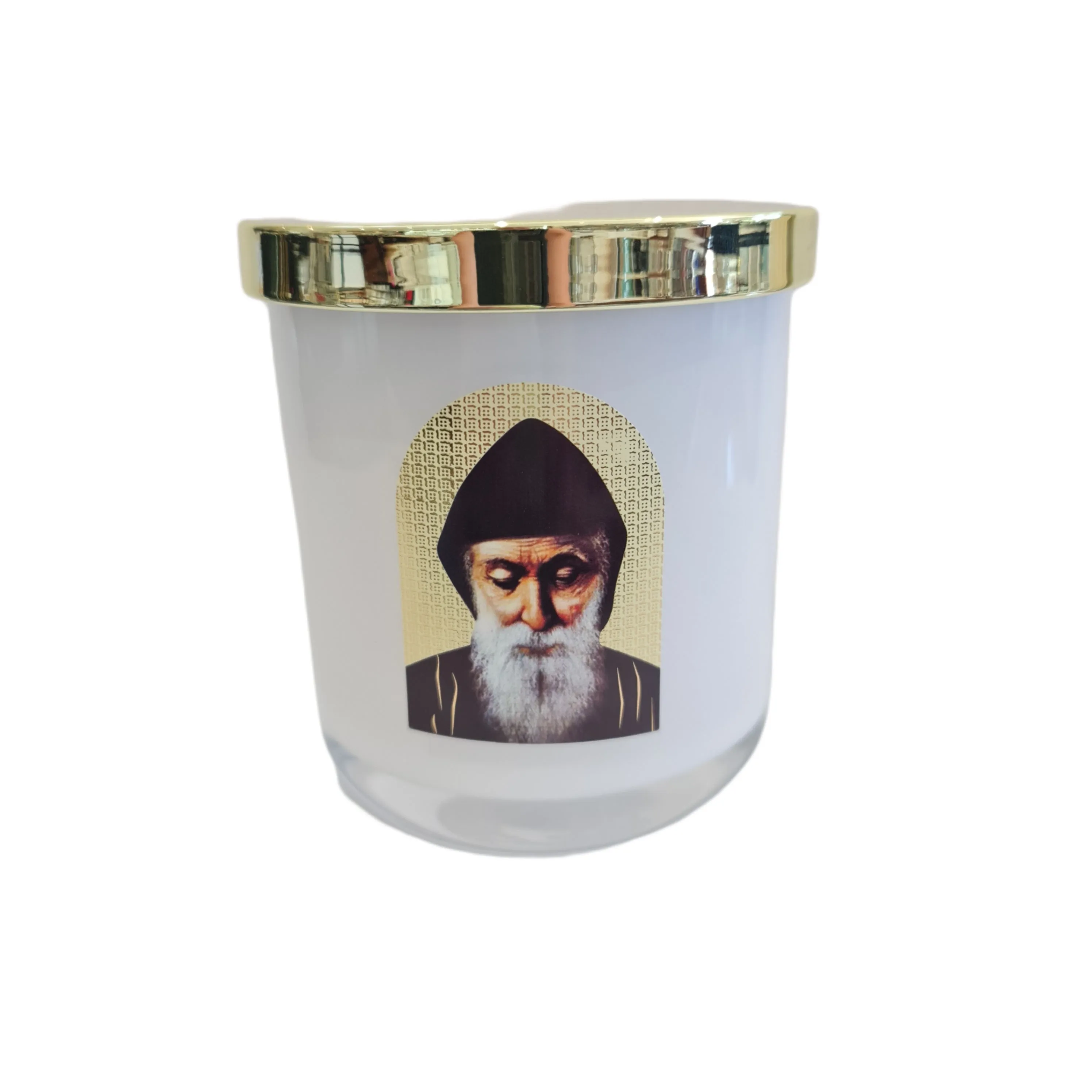 Livani soy wax candle Saint Charbel Icon