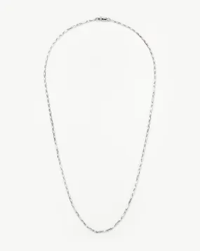 Mens Interlocking Link Chain Necklace | Sterling Silver