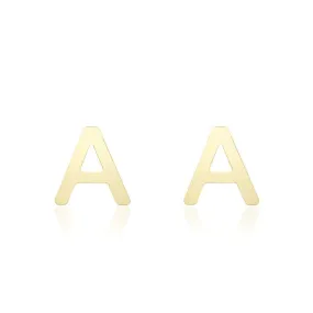 Mini Gold Initial Stud Earrings