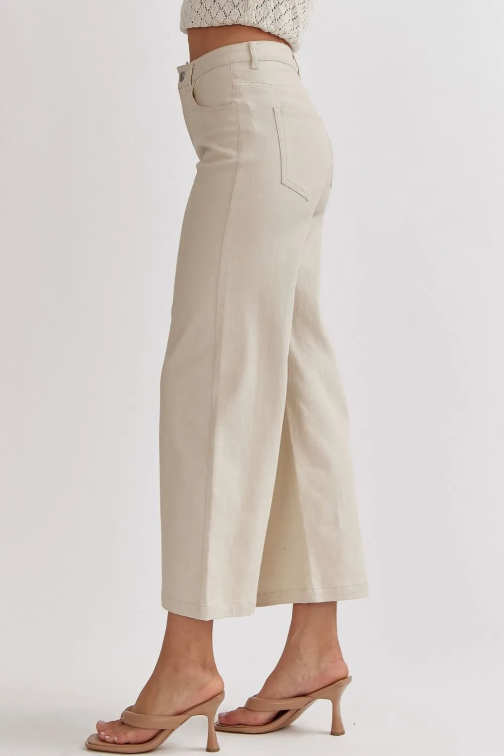 Miranda Wide Leg Pants (Sand)