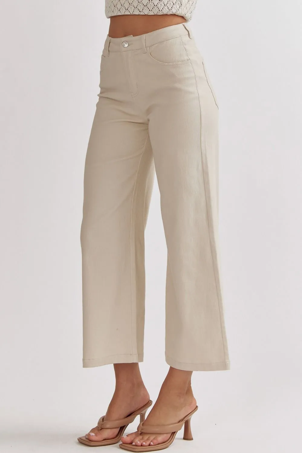 Miranda Wide Leg Pants (Sand)