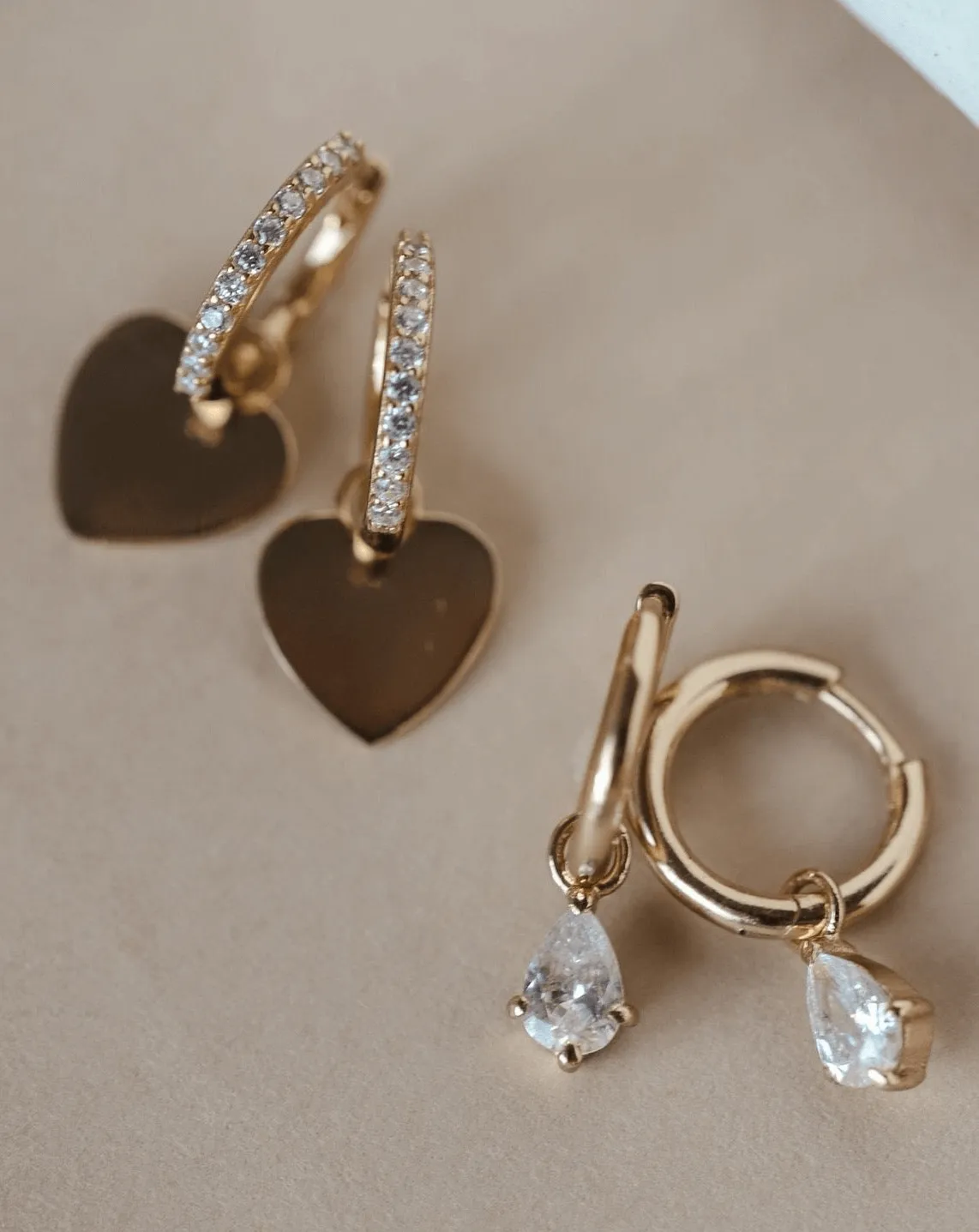 Modern Heart Earring Charm - Gold Vermeil