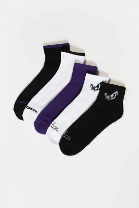 No Fear Mens 5-Pack Athletic Ankle Socks