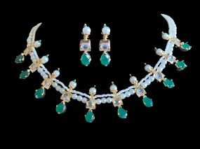 NS227 Kiara neckalce set in green  ( READY TO SHIP )