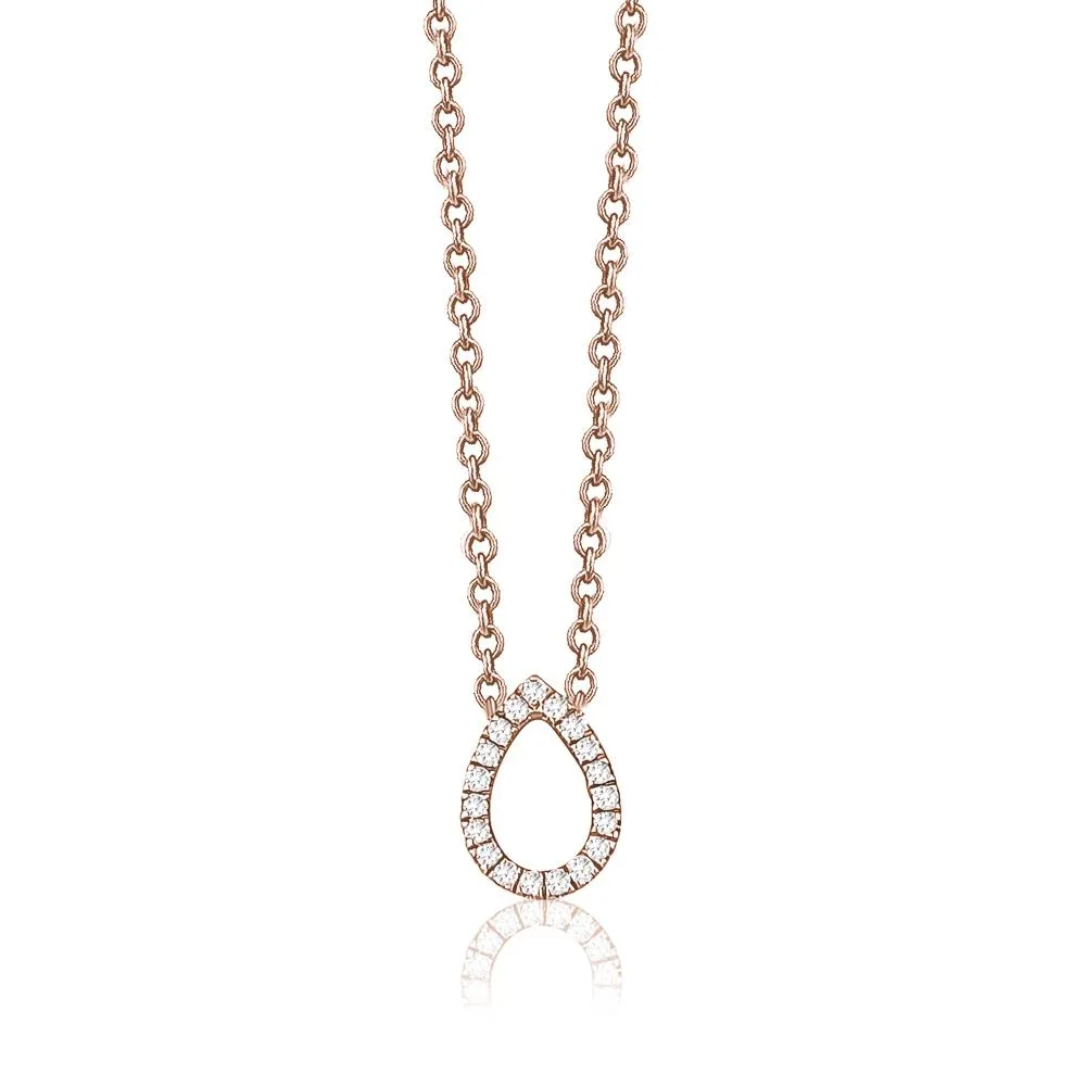 Pear Frame Diamond Necklace