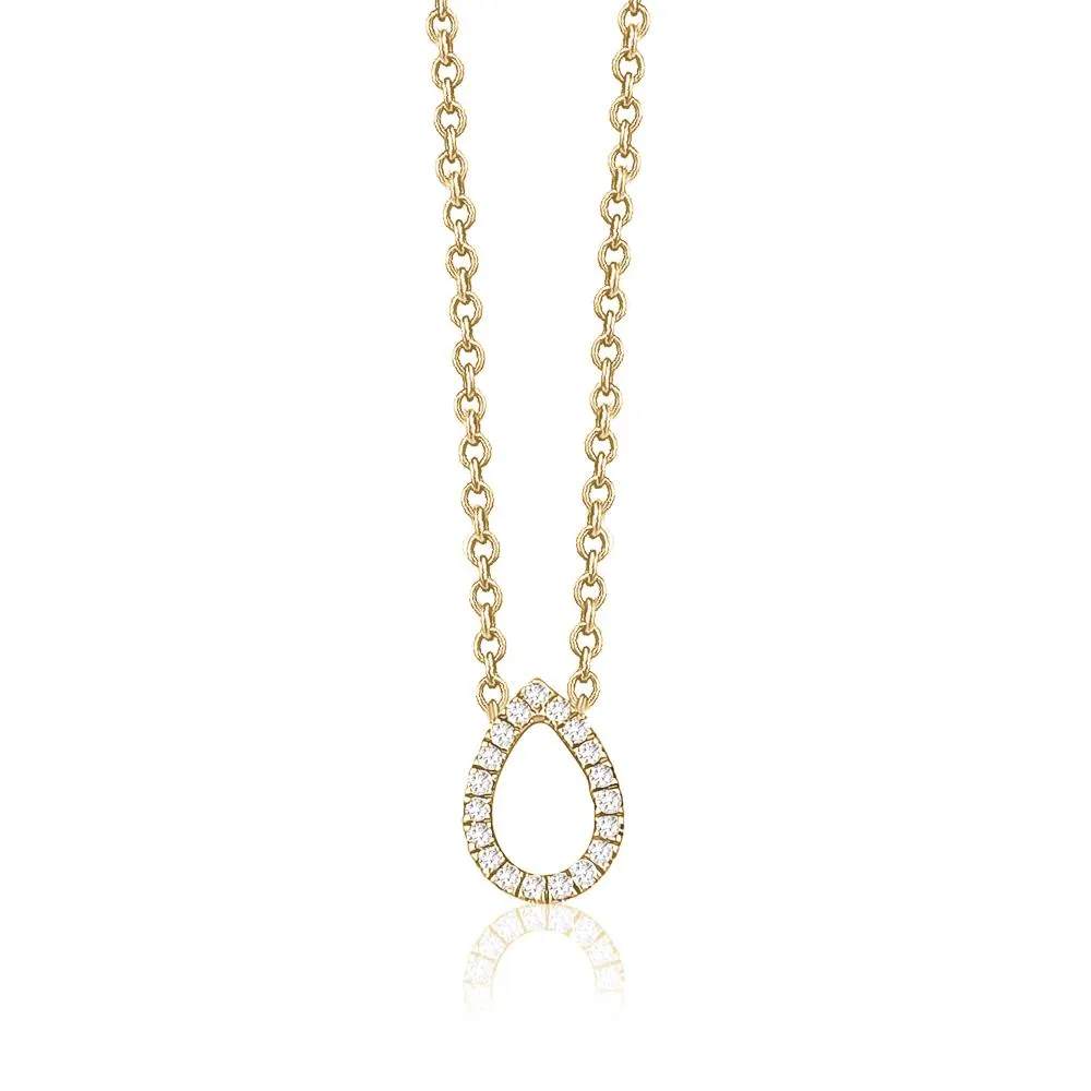 Pear Frame Diamond Necklace