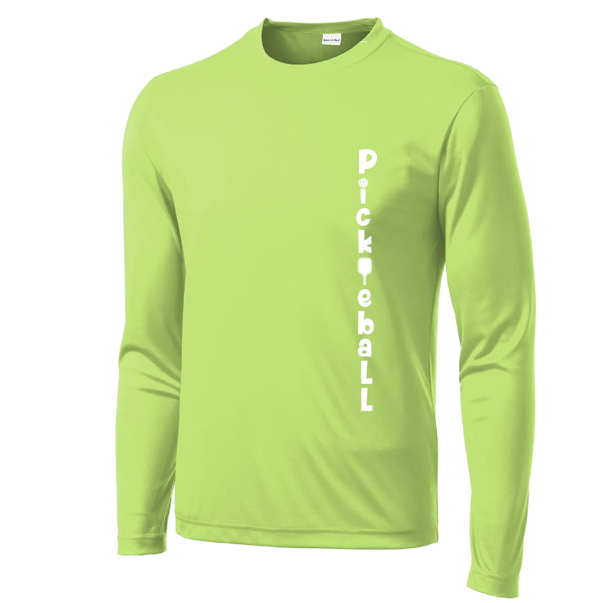 Pickleball (Vertical) Customizable | Men's Long Sleeve Athletic Pickleball Shirt | 100% Polyester