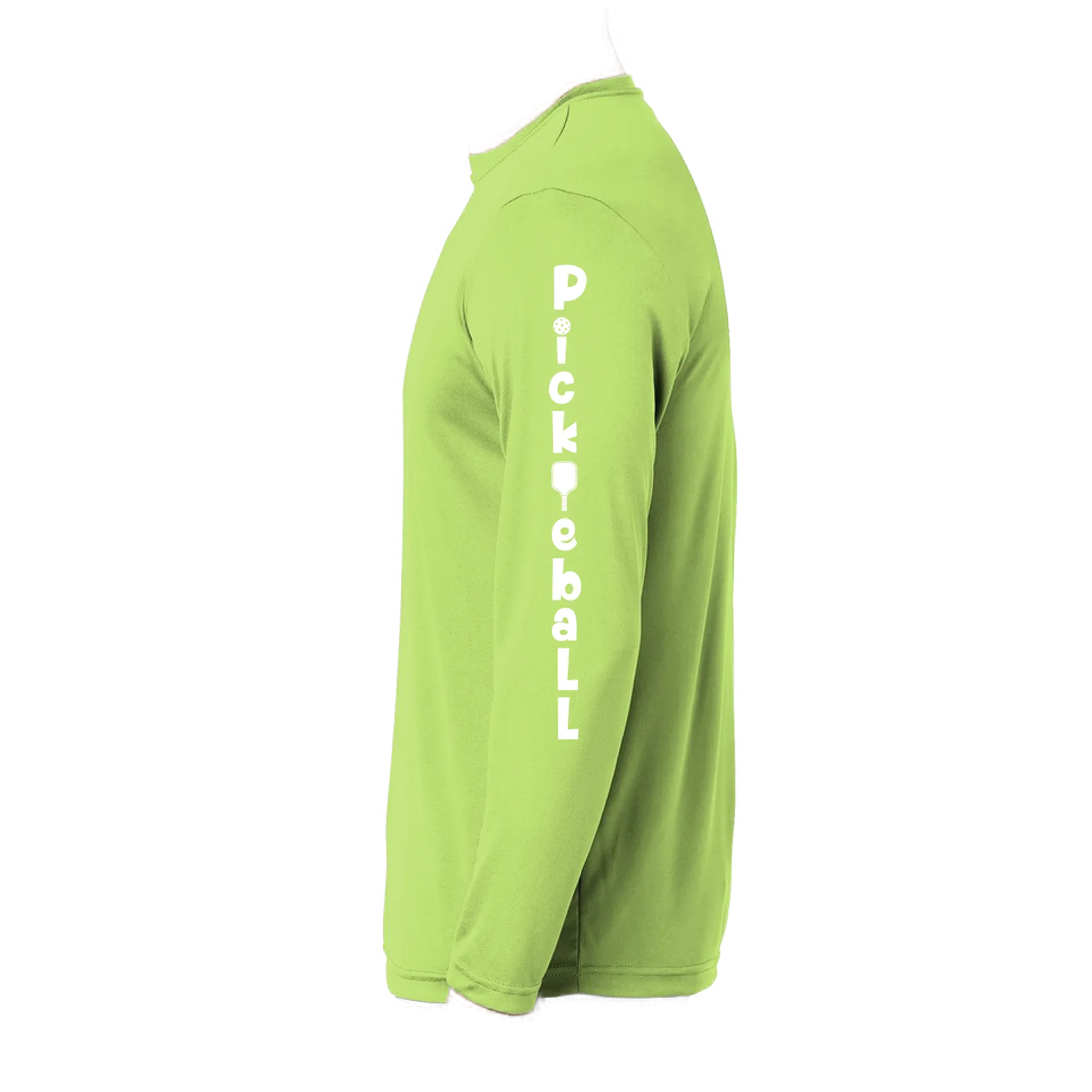 Pickleball (Vertical) Customizable | Men's Long Sleeve Athletic Pickleball Shirt | 100% Polyester