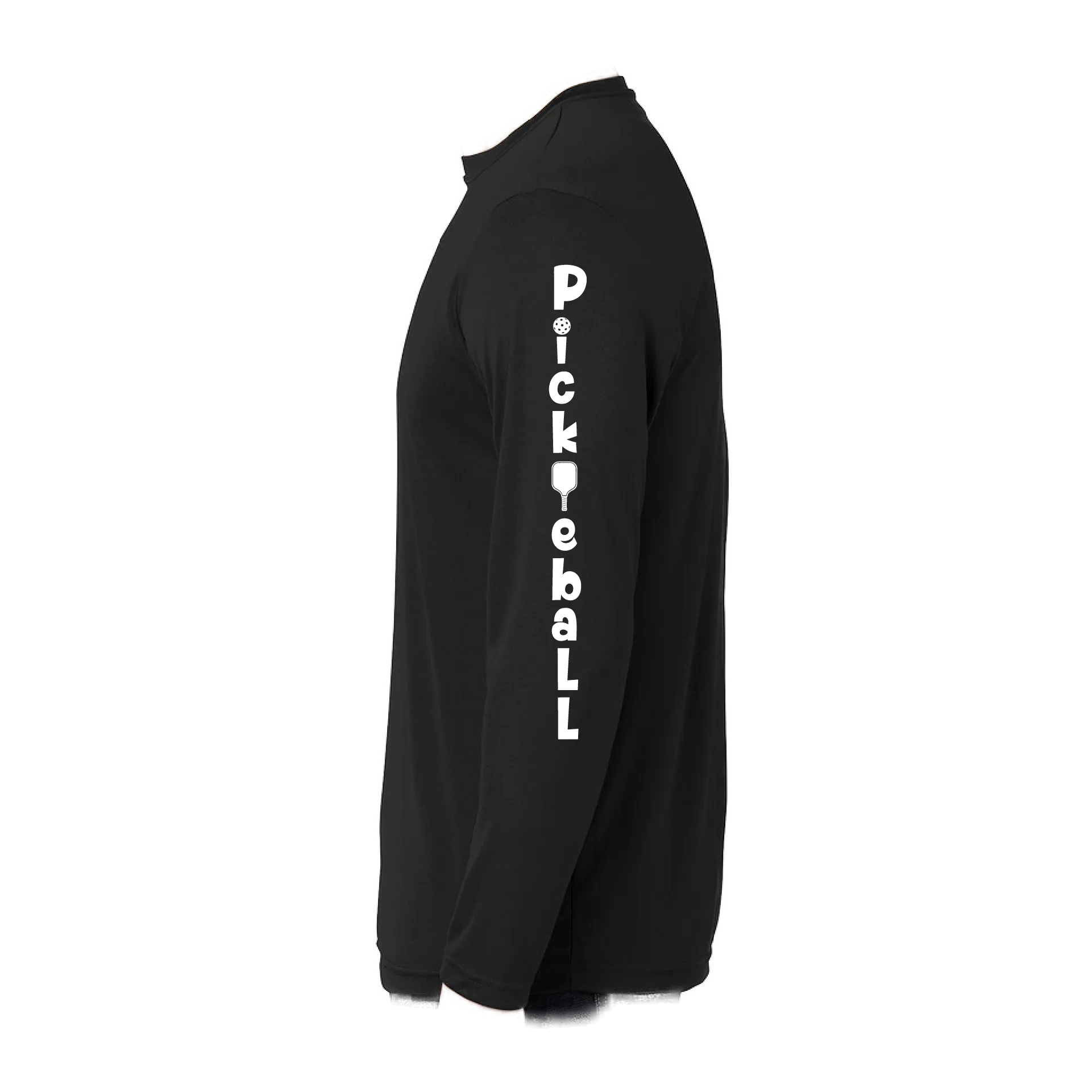 Pickleball (Vertical) Customizable | Men's Long Sleeve Athletic Pickleball Shirt | 100% Polyester