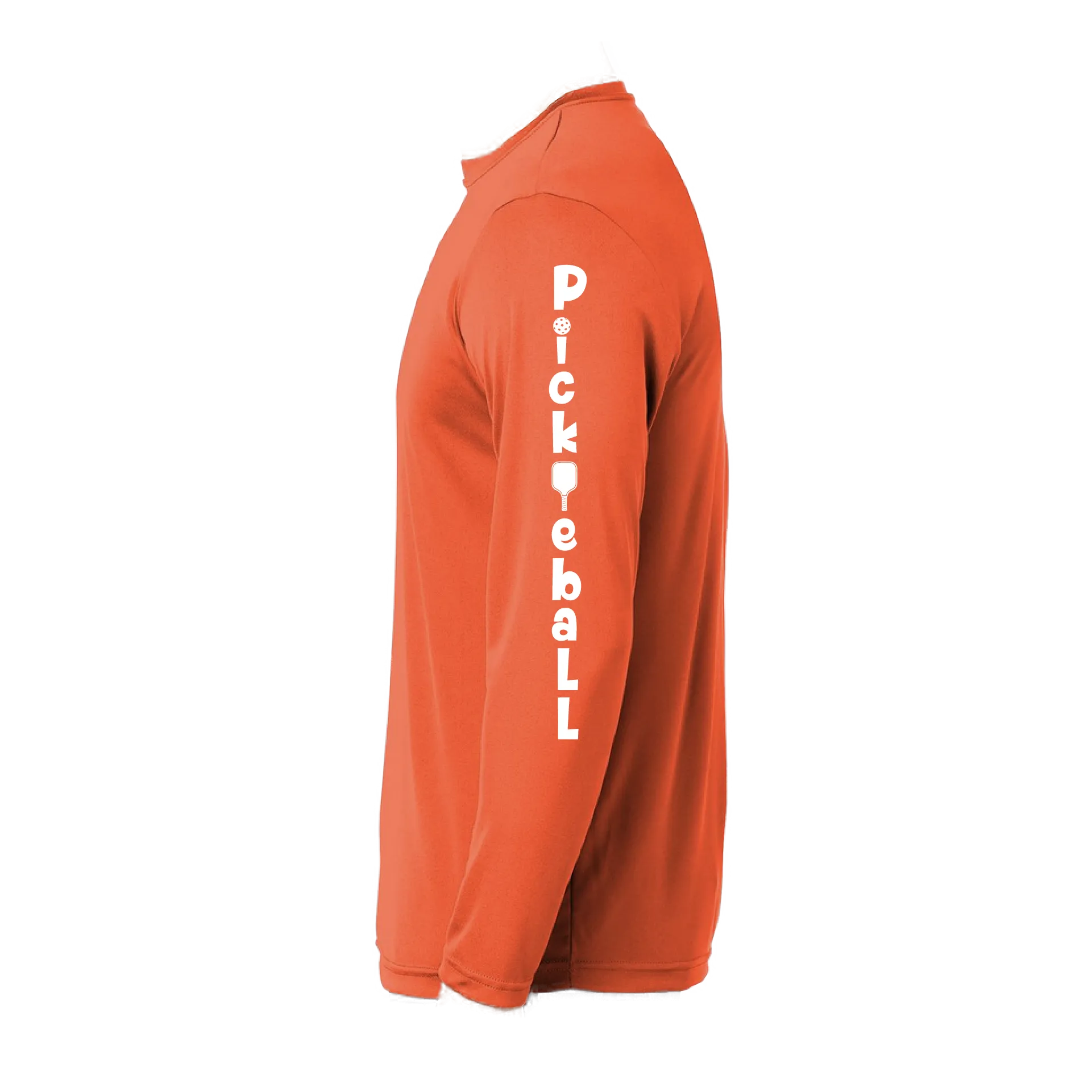 Pickleball (Vertical) Customizable | Men's Long Sleeve Athletic Pickleball Shirt | 100% Polyester