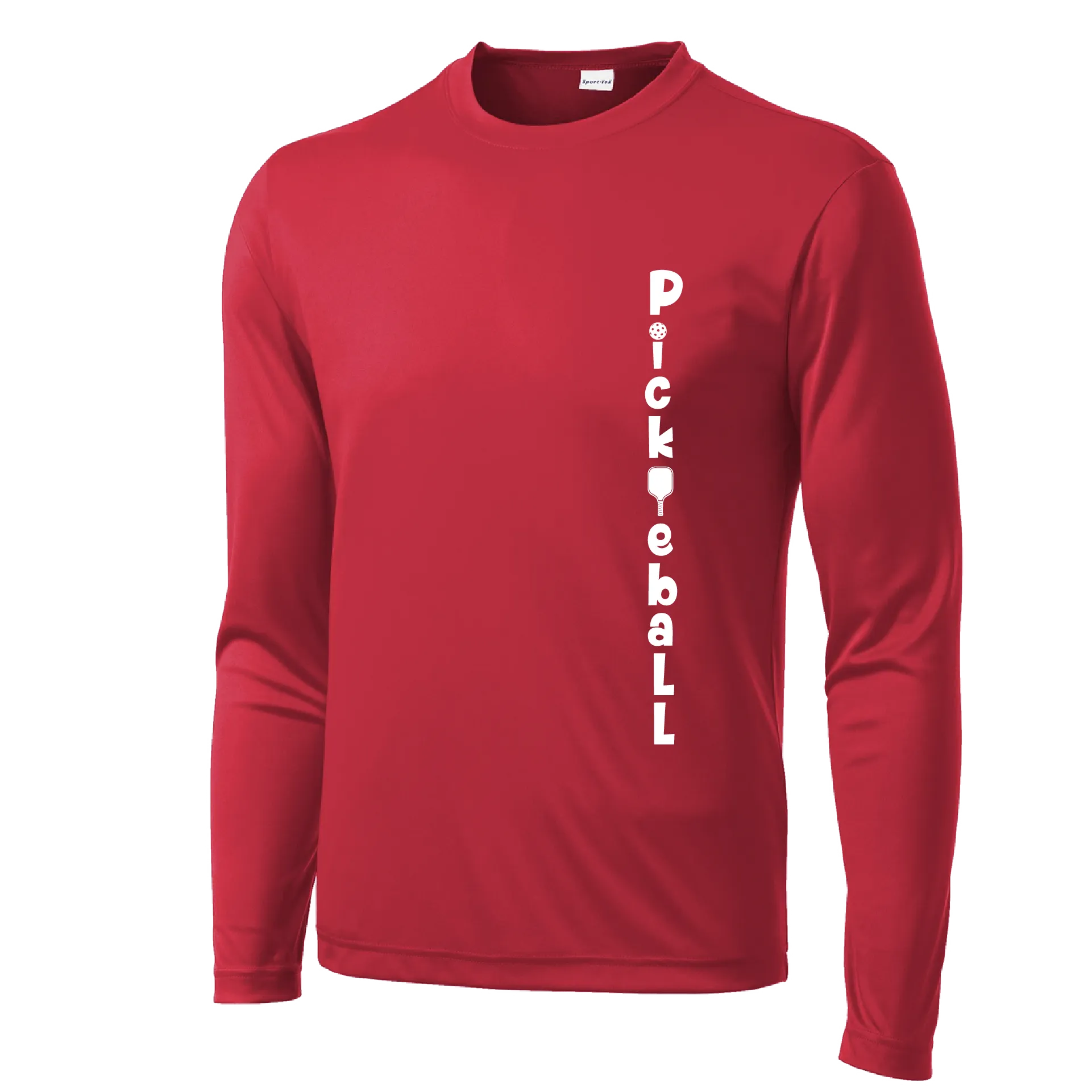 Pickleball (Vertical) Customizable | Men's Long Sleeve Athletic Pickleball Shirt | 100% Polyester