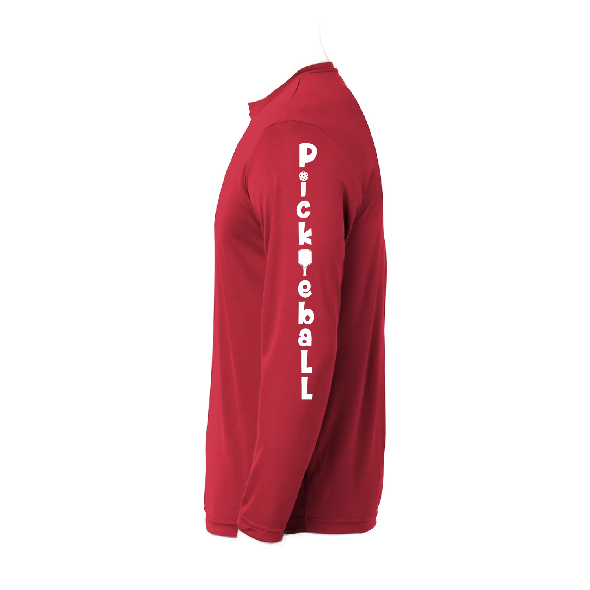 Pickleball (Vertical) Customizable | Men's Long Sleeve Athletic Pickleball Shirt | 100% Polyester