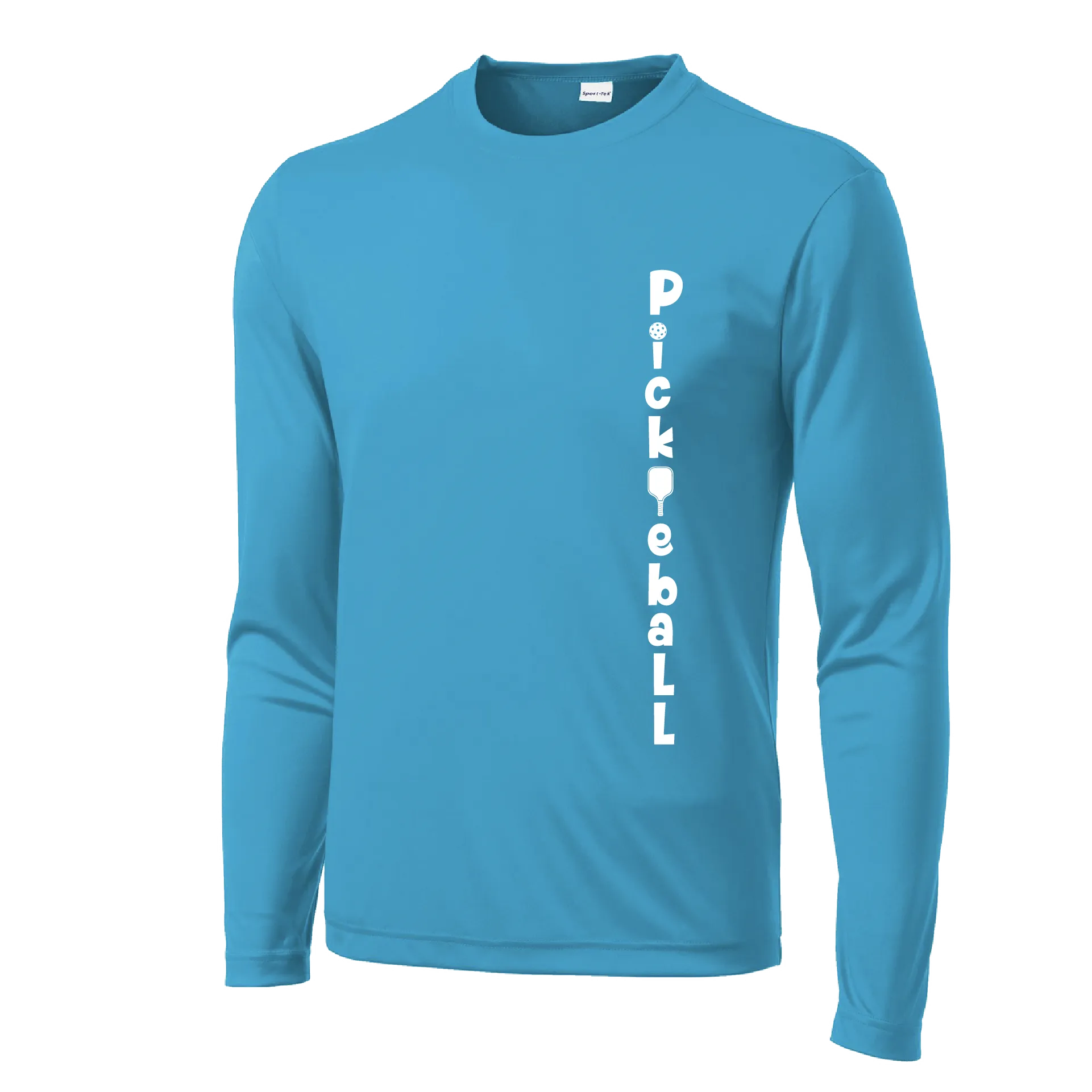 Pickleball (Vertical) Customizable | Men's Long Sleeve Athletic Pickleball Shirt | 100% Polyester