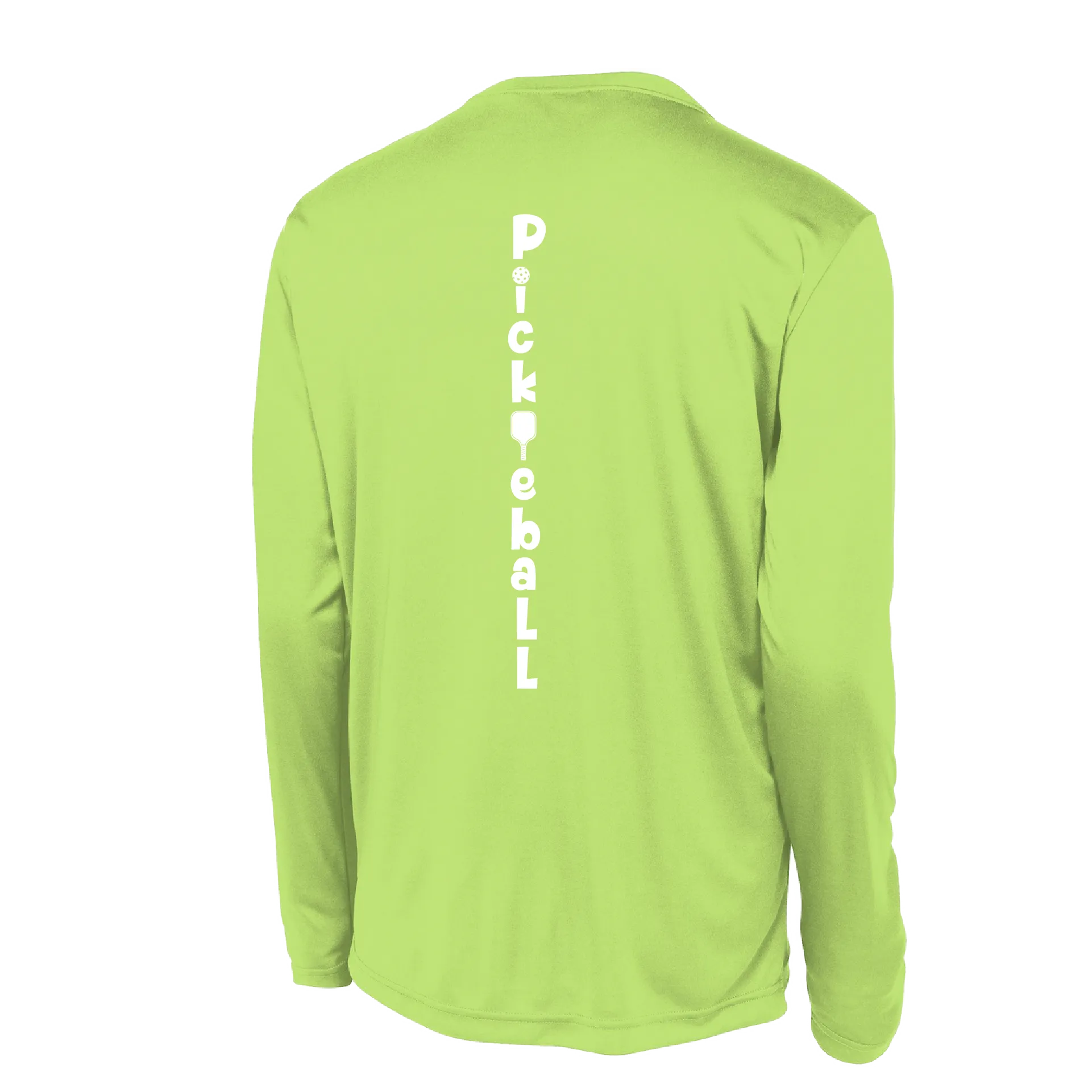 Pickleball (Vertical) Customizable | Men's Long Sleeve Athletic Pickleball Shirt | 100% Polyester