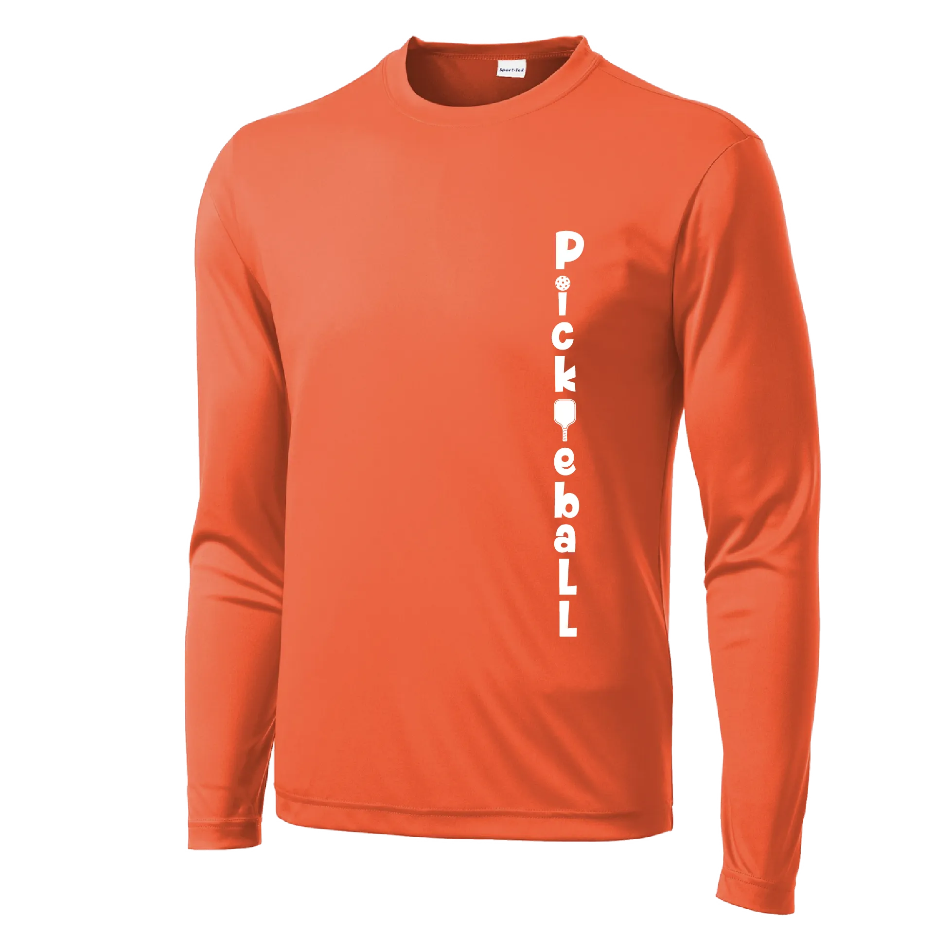 Pickleball (Vertical) Customizable | Men's Long Sleeve Athletic Pickleball Shirt | 100% Polyester