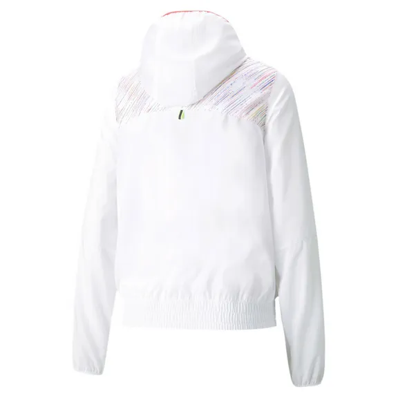 Puma women's windproof sports jacket with hood Jacket Run Graphic 520836 02 white