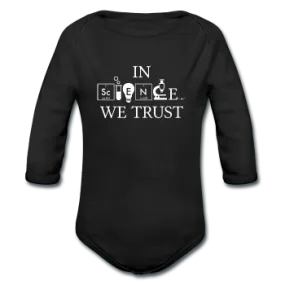 "In Science We Trust" (white) - Baby Long Sleeve One Piece