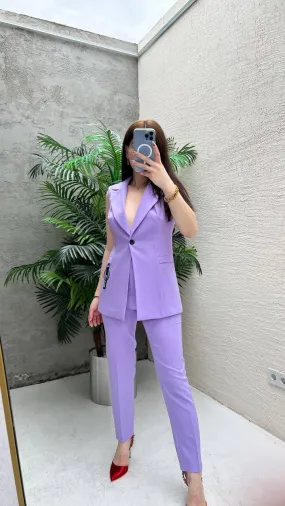 Regular Waist Formal Pants - Lilac