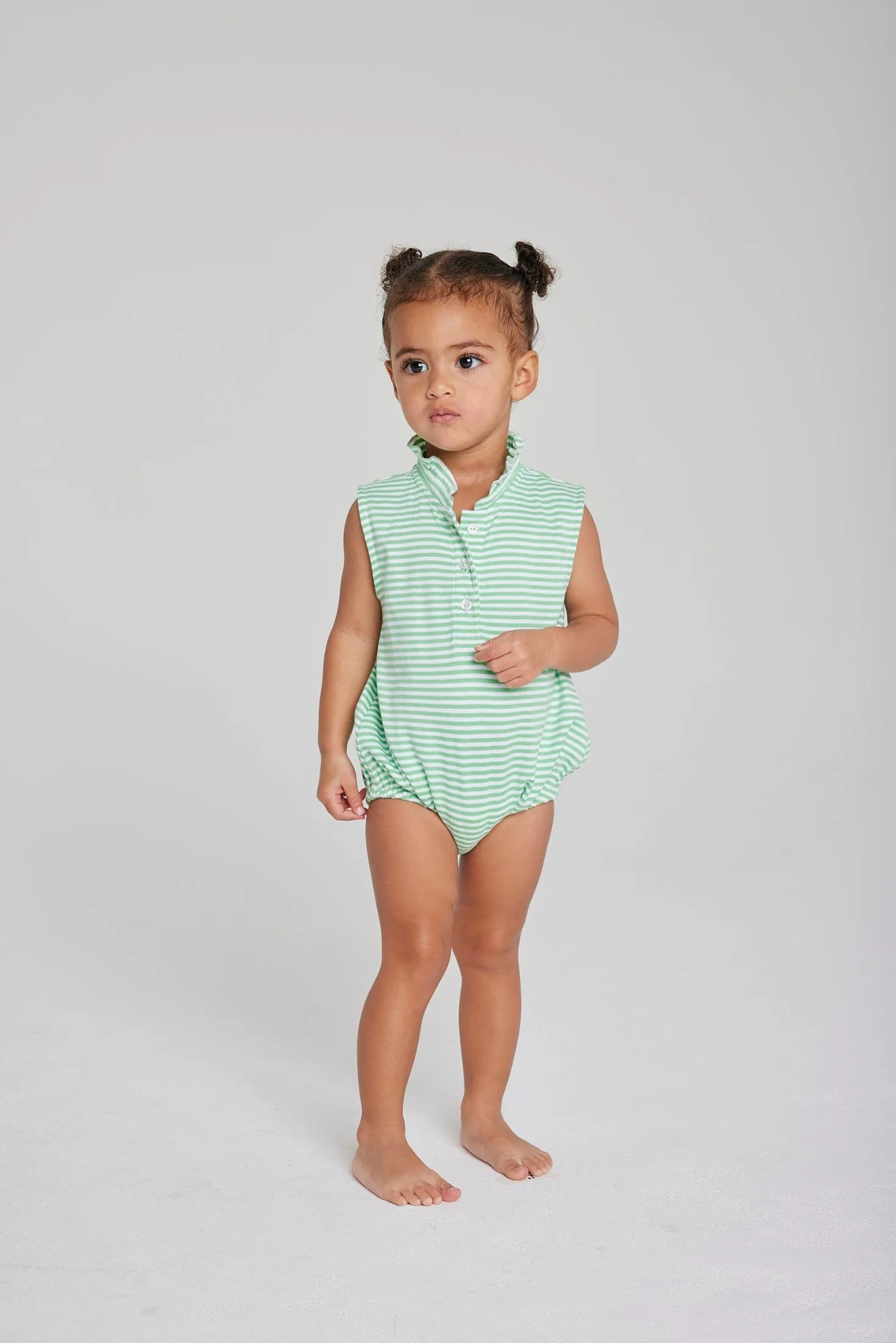 Sleeveless Hastings Bubble - Green Stripe